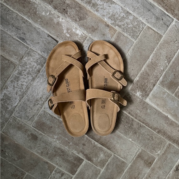 Project Cloud Shoes - ComfortCloud Women's Tan Suede Double-Strap Sandals